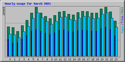 Hourly usage for March 2021