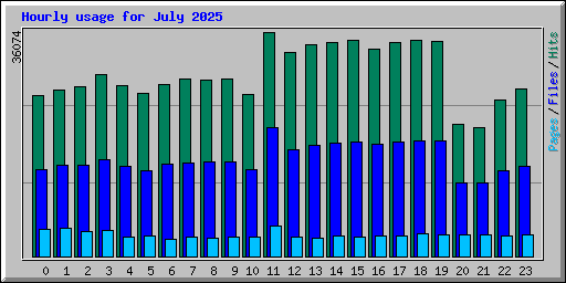 Hourly usage for July 2025